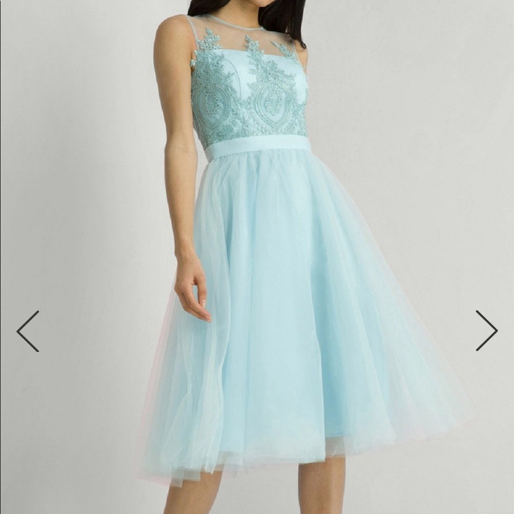 Dorothy Perkins - Light Blue Tulle embroidered Dress